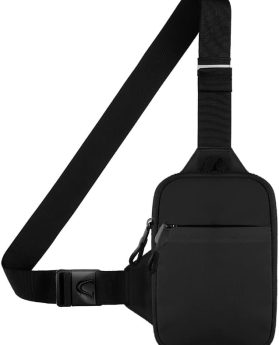 Mini Crossbody Sling Bag Chest Bag Dual Pocket Water Resistant Fanny Pack Running Phone Holder for Men Women Workout Travelling