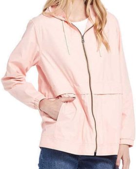 Womens Waterproof Coated Rain Jacket with Hood -Light Windbreaker Raincoat for Women-Hooded Rain Slicker